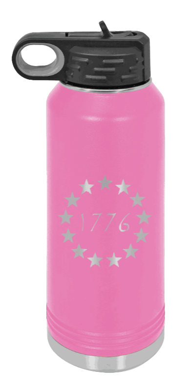 1776 - 32oz Water Bottle Laser Engraved- Pink
