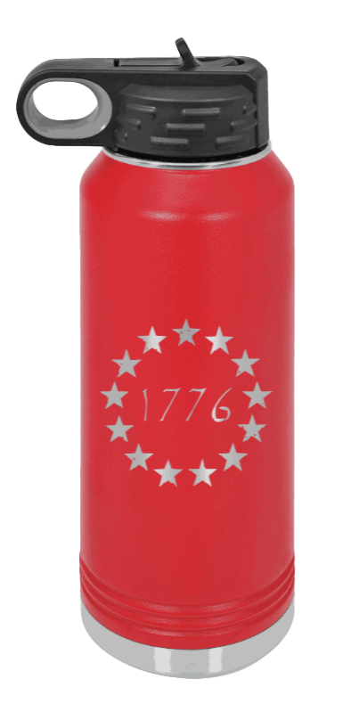 1776 - 32oz Water Bottle Laser Engraved- Red