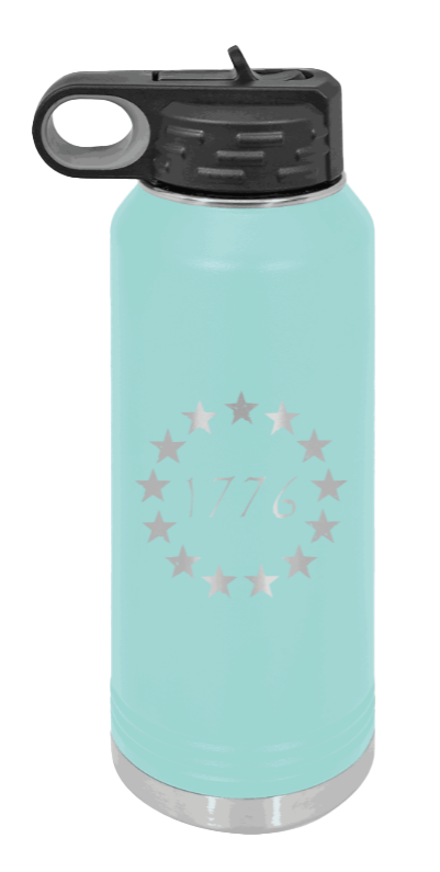 1776 - 32oz Water Bottle Laser Engraved- Teal