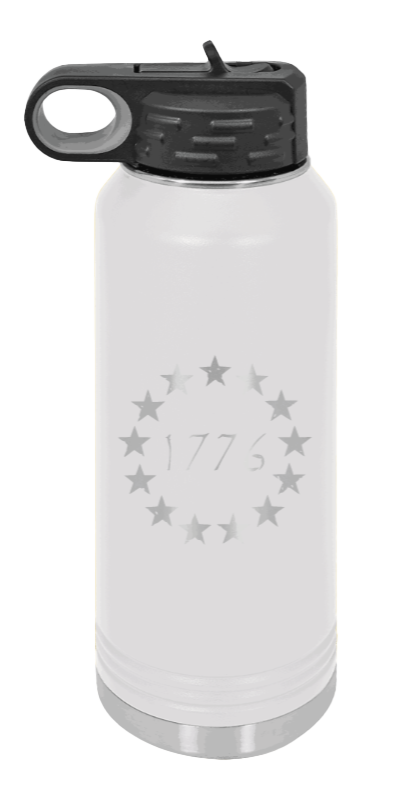 1776 - 32oz Water Bottle Laser Engraved- White