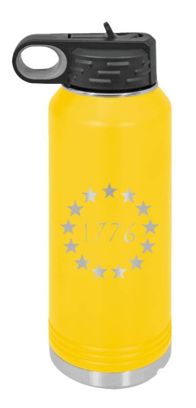 1776 - 32oz Water Bottle Laser Engraved- Yellow