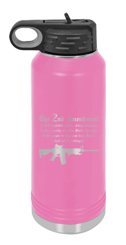2nd Amendment  - 32oz Water Bottle Laser Engraved- Pink