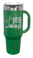 Load image into Gallery viewer, Girl Jeep JK 40oz Handled Mug Laser Engraved
