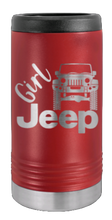 Load image into Gallery viewer, Girl Jeep JK Laser Engraved Slim Can Insulated Koosie
