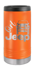 Load image into Gallery viewer, Girl Jeep JK Laser Engraved Slim Can Insulated Koosie
