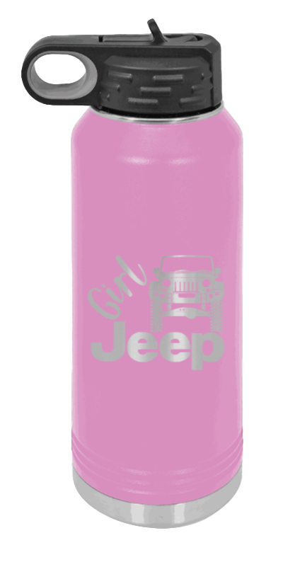 Girl Jeep JK - 32oz Water Bottle Laser Engraved- Light Purple