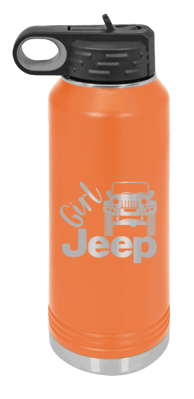 Girl Jeep JK - 32oz Water Bottle Laser Engraved- Orange