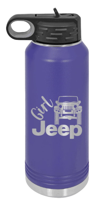 Girl Jeep JK - 32oz Water Bottle Laser Engraved- Purple