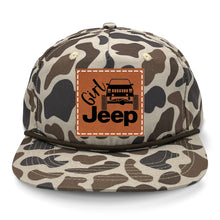 Load image into Gallery viewer, Girl Jeep Cherokee Leather Patch LOST Hat Co.

