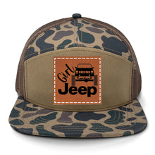 Load image into Gallery viewer, Girl Jeep Cherokee Leather Patch LOST Hat Co.
