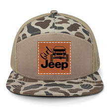 Load image into Gallery viewer, Girl Jeep Cherokee Leather Patch LOST Hat Co.
