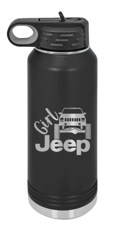 Girl Jeep Cherokee - 32oz Water Bottle Laser Engraved- Black