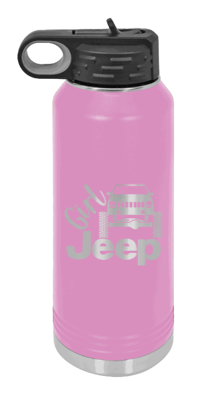 Girl Jeep Cherokee - 32oz Water Bottle Laser Engraved- Light Purple