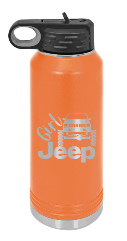 Girl Jeep Cherokee - 32oz Water Bottle Laser Engraved- Orange