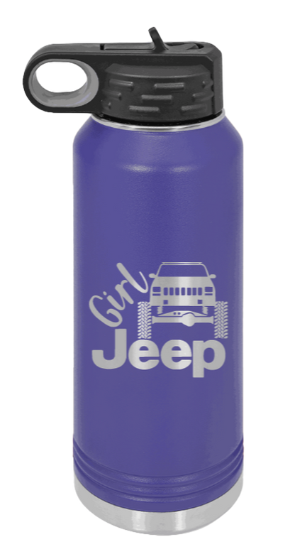 Girl Jeep Cherokee - 32oz Water Bottle Laser Engraved- Purple