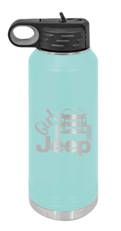 Girl Jeep Cherokee - 32oz Water Bottle Laser Engraved- Teal