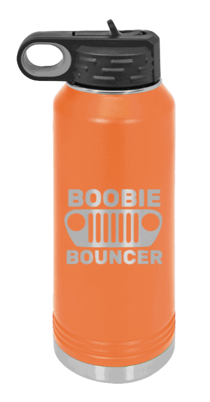 Boobie Bouncer - 32oz Water Bottle Laser Engraved- Orange