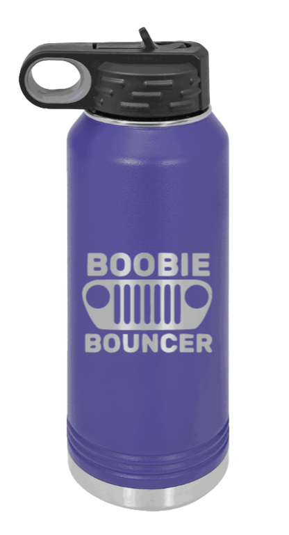 Boobie Bouncer - 32oz Water Bottle Laser Engraved- Purple