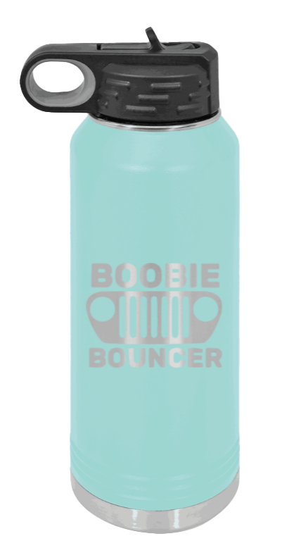 Boobie Bouncer - 32oz Water Bottle Laser Engraved- Teal