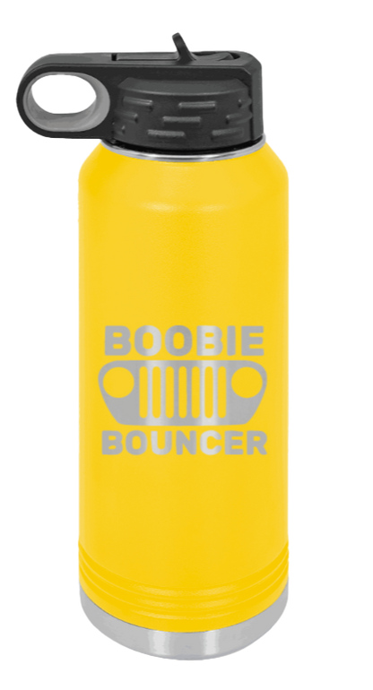 Boobie Bouncer - 32oz Water Bottle Laser Engraved- Yellow