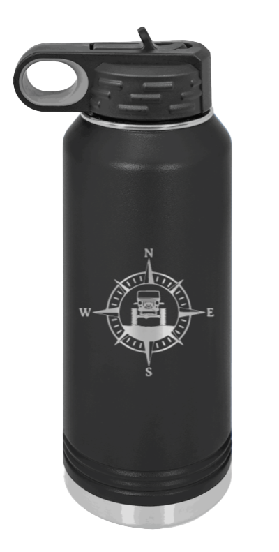 Jeep Compass CJ - 32oz Water Bottle Laser Engraved- Black