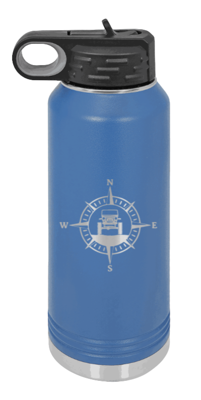 Jeep Compass CJ - 32oz Water Bottle Laser Engraved- Royal Blue