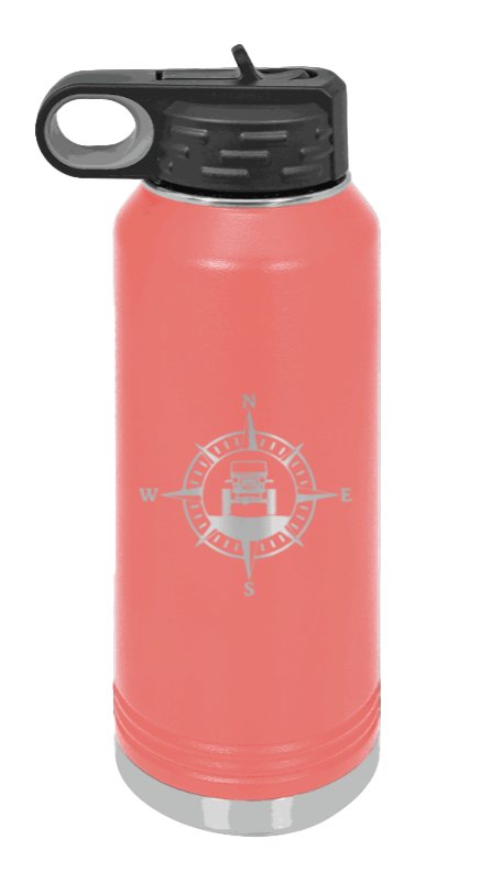 Jeep Compass CJ - 32oz Water Bottle Laser Engraved- Coral