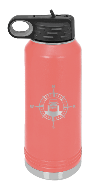 Jeep Compass CJ - 32oz Water Bottle Laser Engraved- Coral