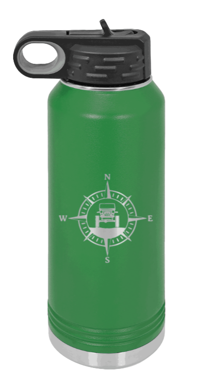 Jeep Compass CJ - 32oz Water Bottle Laser Engraved- Green