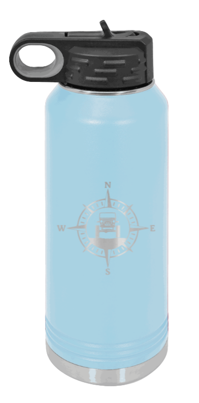 Jeep Compass CJ - 32oz Water Bottle Laser Engraved- Light Blue