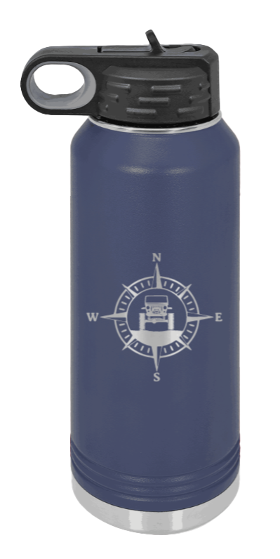 Jeep Compass CJ - 32oz Water Bottle Laser Engraved- Navy
