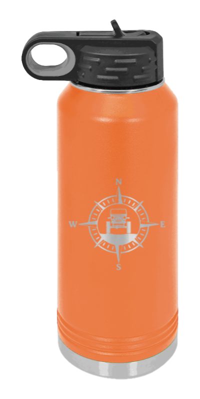 Jeep Compass CJ - 32oz Water Bottle Laser Engraved- Orange
