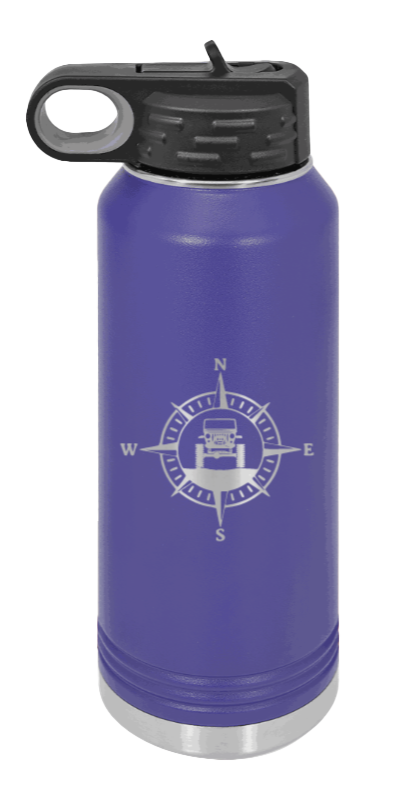 Jeep Compass CJ - 32oz Water Bottle Laser Engraved- Purple