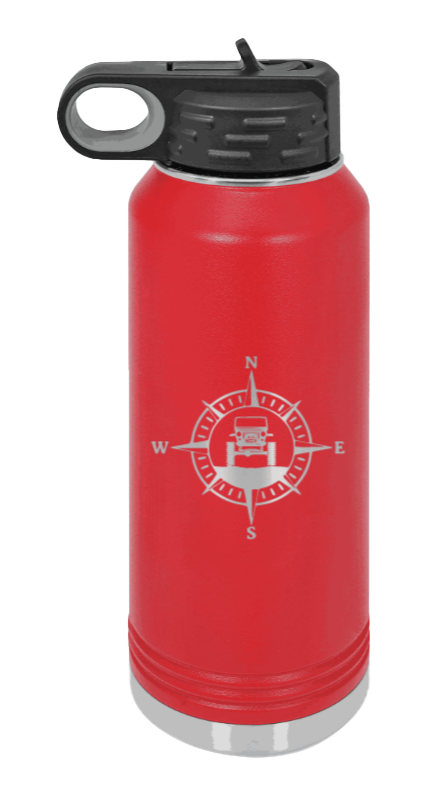 Jeep Compass CJ - 32oz Water Bottle Laser Engraved- Red