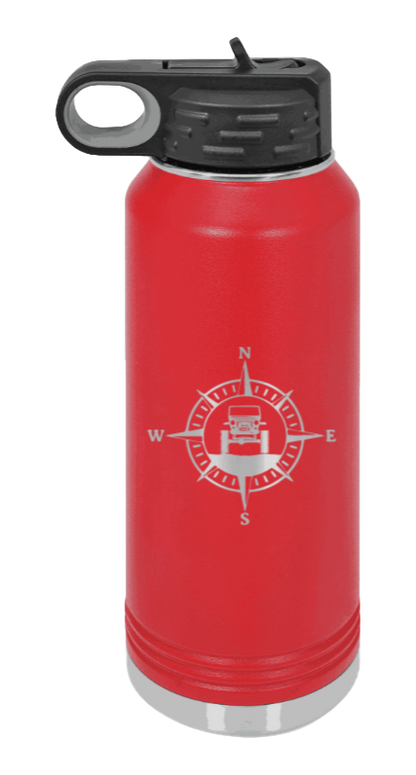 Jeep Compass CJ - 32oz Water Bottle Laser Engraved- Red