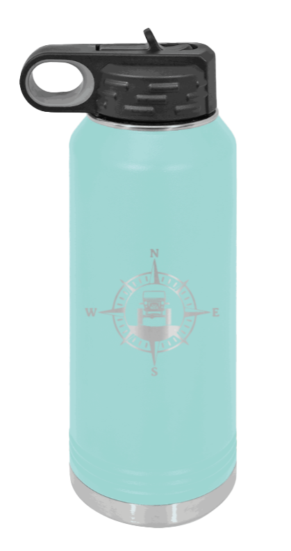 Jeep Compass CJ - 32oz Water Bottle Laser Engraved- Teal