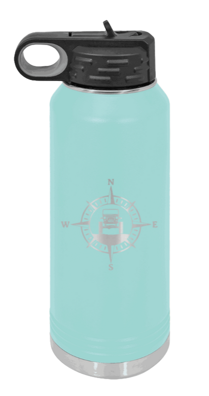 Jeep Compass CJ - 32oz Water Bottle Laser Engraved- Teal