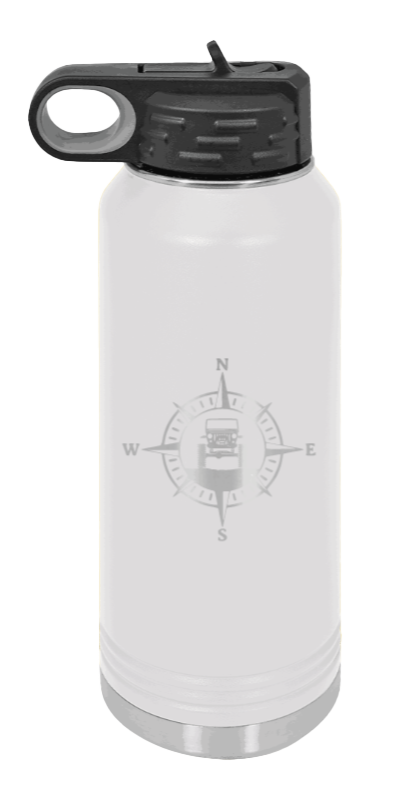 Jeep Compass CJ - 32oz Water Bottle Laser Engraved- White