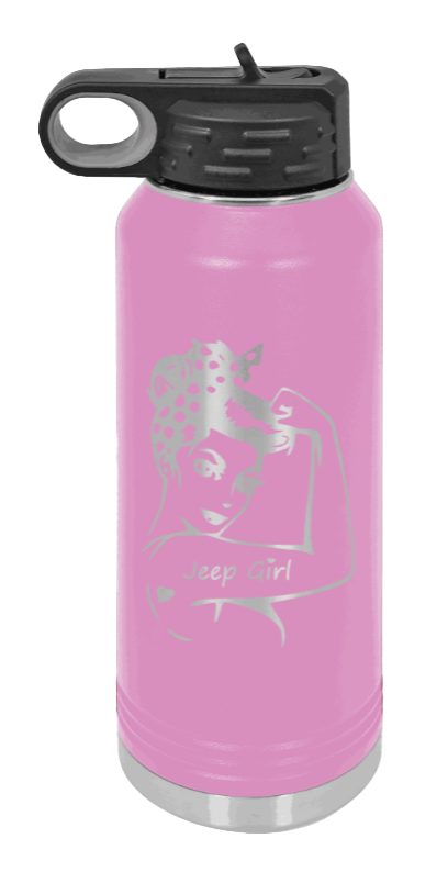 Jeep Girl - 32oz Water Bottle Laser Engraved- Light Purple