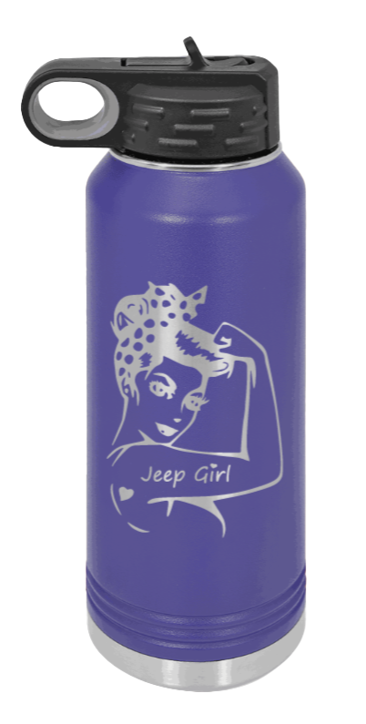 Jeep Girl - 32oz Water Bottle Laser Engraved- Purple