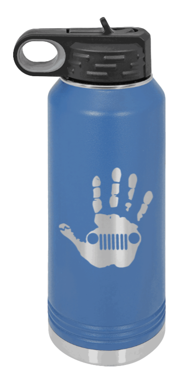 Jeep Wave - 32oz Water Bottle Laser Engraved- Royal Blue