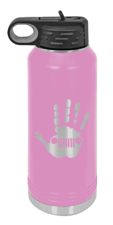 Jeep Wave - 32oz Water Bottle Laser Engraved- Light Purple
