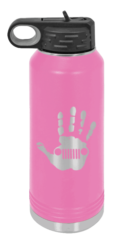 Jeep Wave - 32oz Water Bottle Laser Engraved- Pink