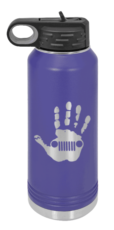 Jeep Wave - 32oz Water Bottle Laser Engraved- Purple