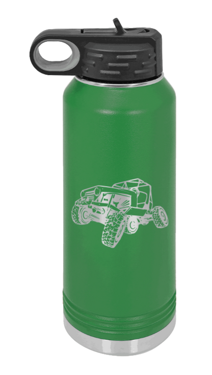 CJ Crawler No Rock - 32oz Water Bottle Laser Engraved- Green