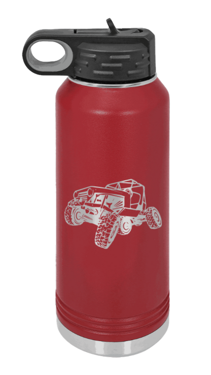 CJ Crawler No Rock - 32oz Water Bottle Laser Engraved- Maroon
