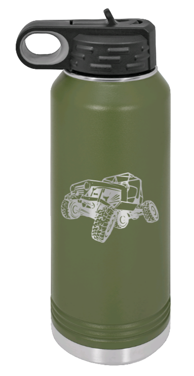 CJ Crawler No Rock - 32oz Water Bottle Laser Engraved- Olive