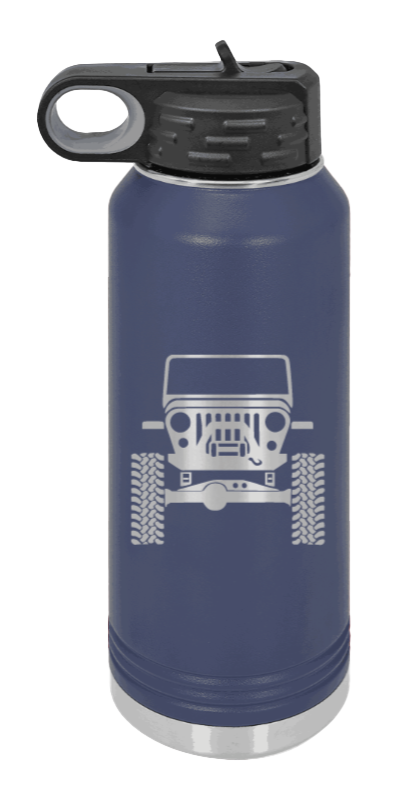 Jeep CJ - 32oz Water Bottle Laser Engraved- Navy