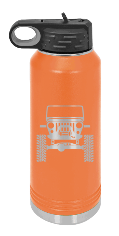 Jeep CJ - 32oz Water Bottle Laser Engraved- Orange