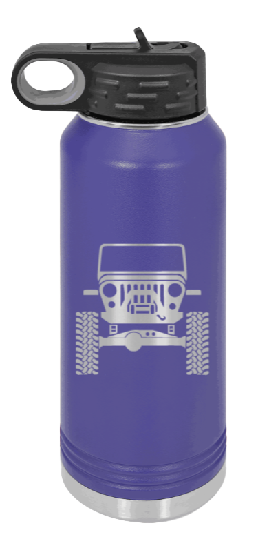 Jeep CJ - 32oz Water Bottle Laser Engraved- Purple